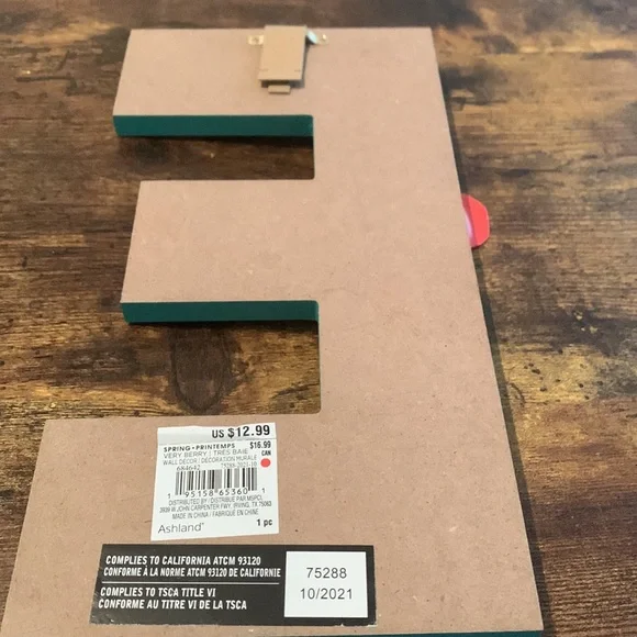 Ashland Spring Time Teal Letter "E" - Picture 2 of 3